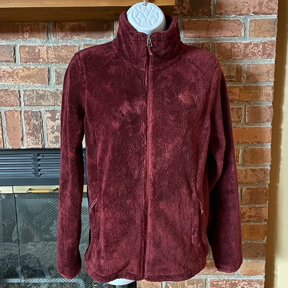 The North Face Maroon Fleece Full Zip Jacket